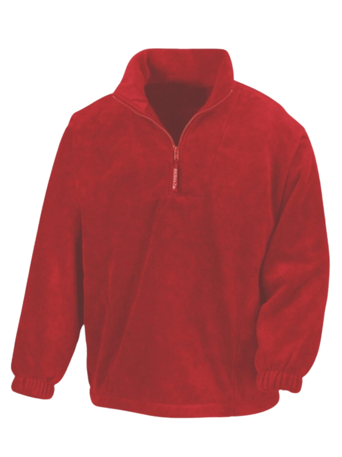 Röd CozyNorth fleece med halfzip, en varm och stilren tröja perfekt för vinter, skidåkning och fjällsemester.