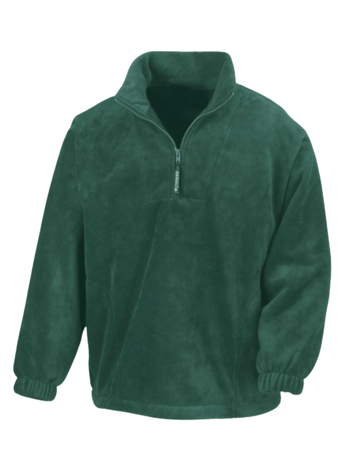 Mörkgrön CozyNorth fleece med halfzip – mysig och funktionell tröja för fjäll, skidåkning och vardag i kyligt väder.
